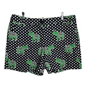 Crown &‎ Ivy Polka Dot Elephant Shorts Womens sz 12 All over Graphic Coastal